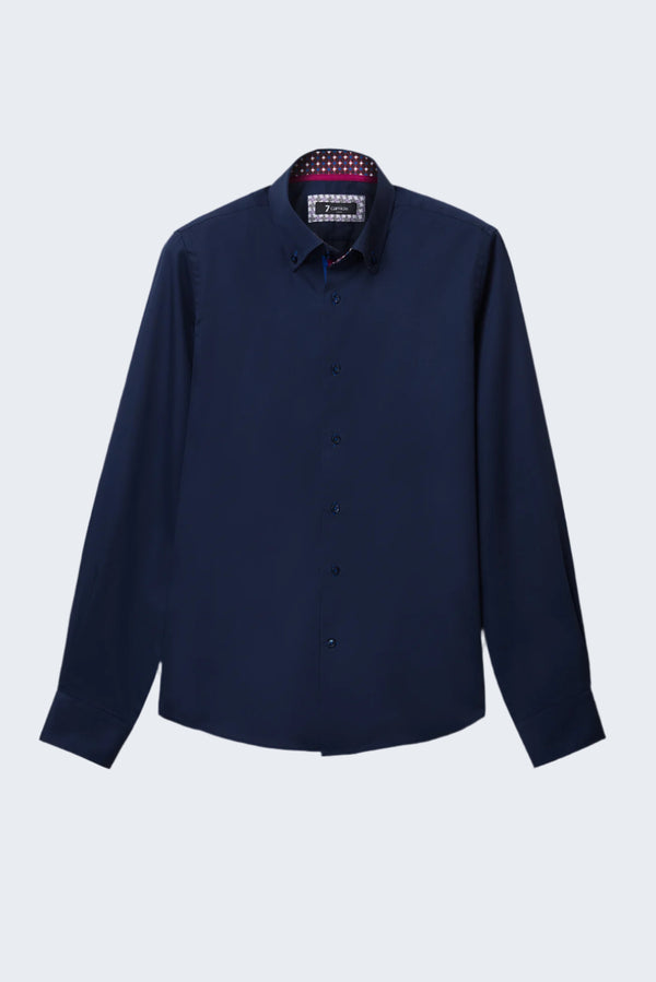 Chemise Homme Roma Iconic Satin Bleu