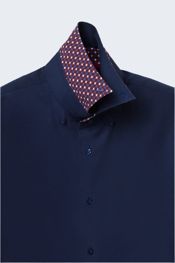 Chemise Homme Roma Iconic Satin Bleu
