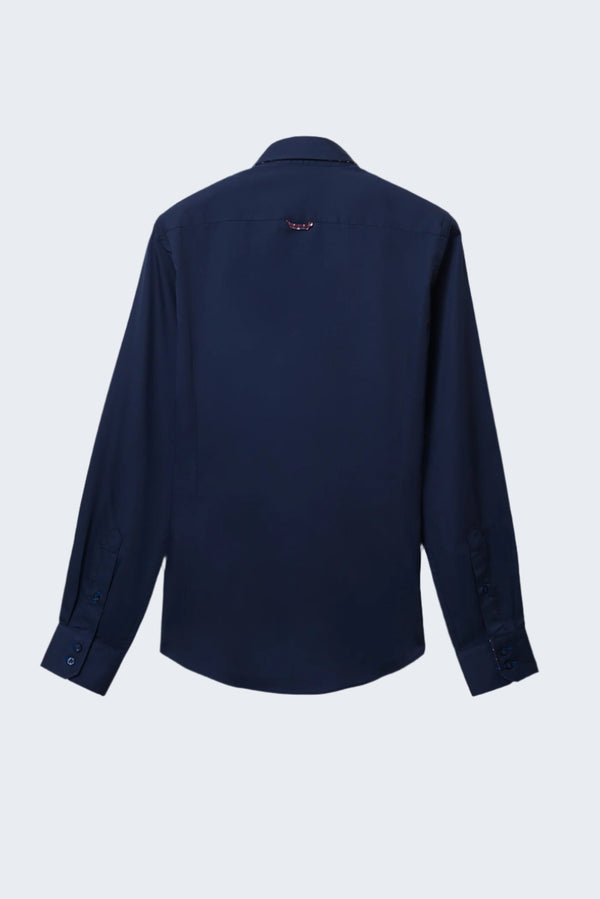 Chemise Homme Roma Iconic Satin Bleu