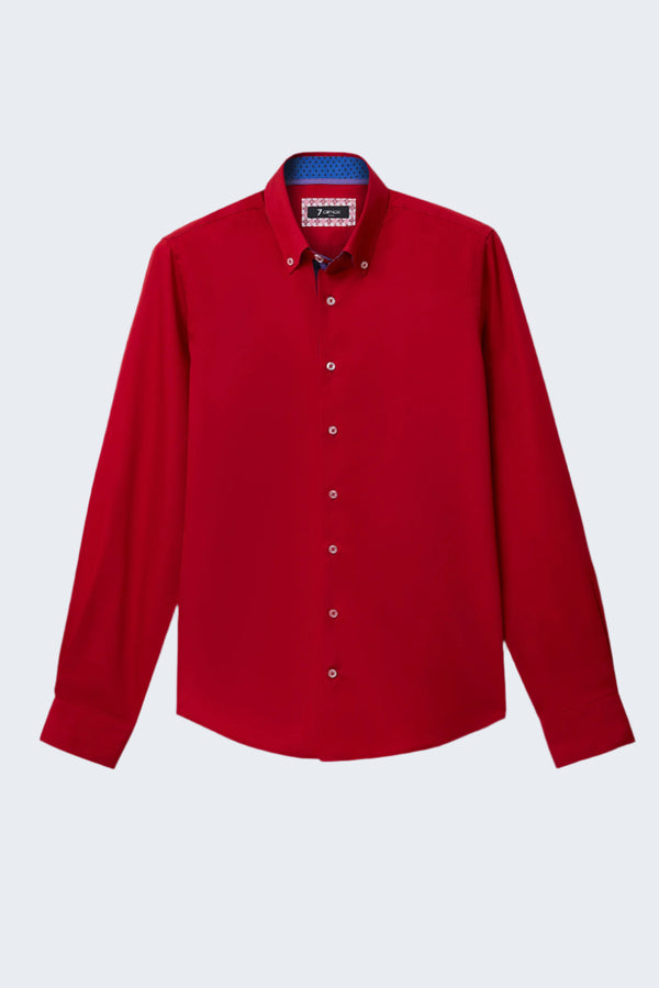 Chemise Homme Roma Iconic Satin Rouge