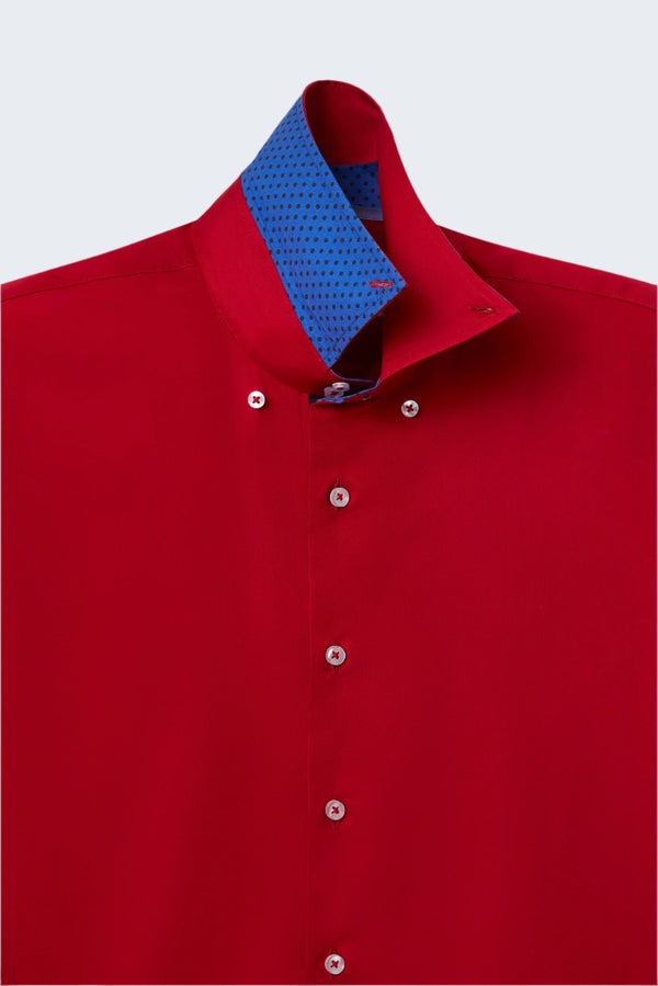 Chemise Homme Roma Iconic Satin Rouge
