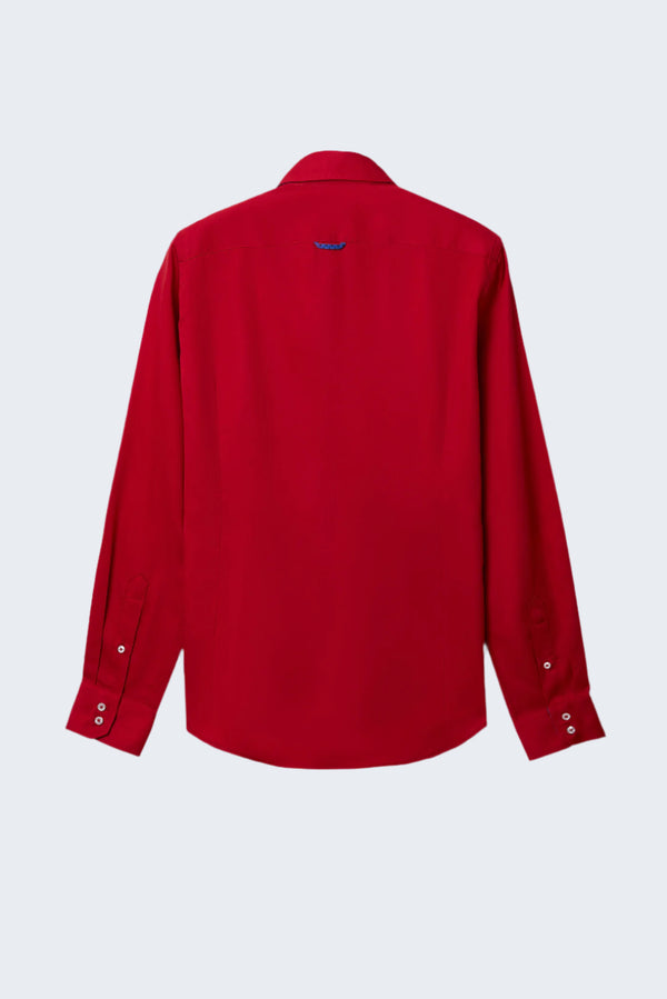 Chemise Homme Roma Iconic Satin Rouge