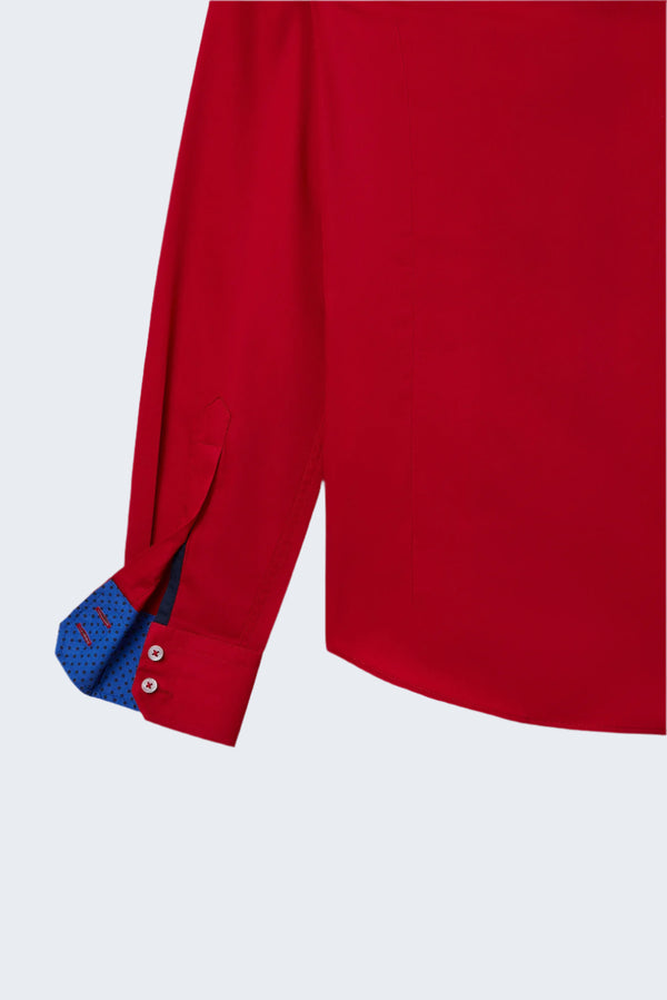 Chemise Homme Roma Iconic Satin Rouge