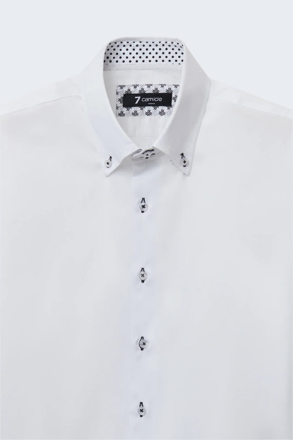 Roma Iconic Herren Hemd Satin Weiss