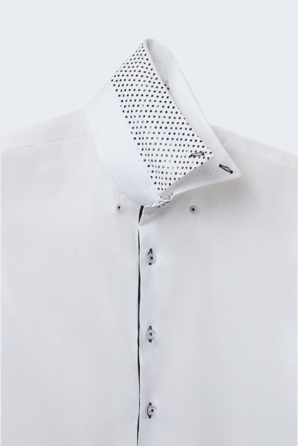Roma Iconic Herren Hemd Satin Weiss