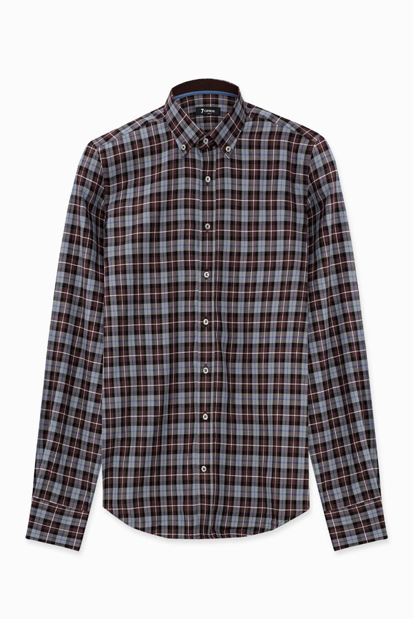 Camicia Uomo Leonardo Sport Twill Rosso Nero