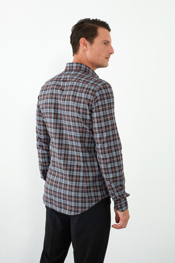Camicia Uomo Leonardo Sport Twill Rosso Nero
