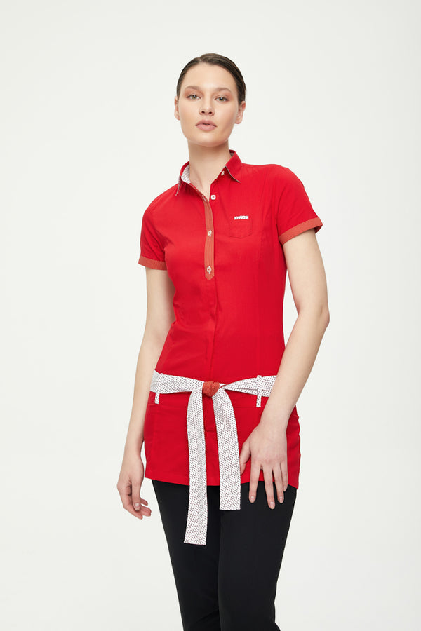 Chemise Femme Manche Courte Giulietta Iconic Coton Rouge