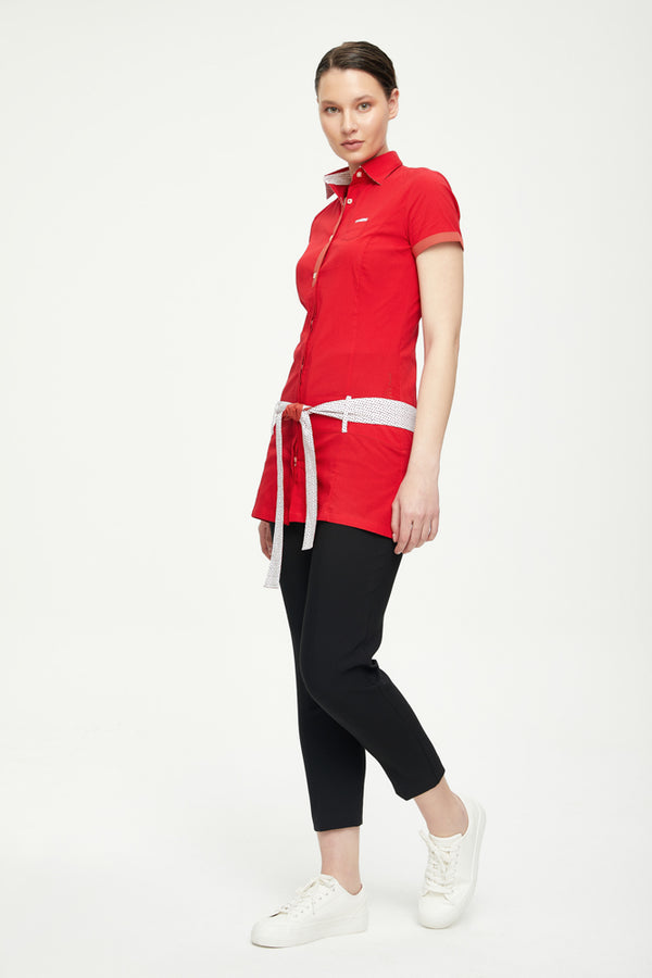 Chemise Femme Manche Courte Giulietta Iconic Coton Rouge