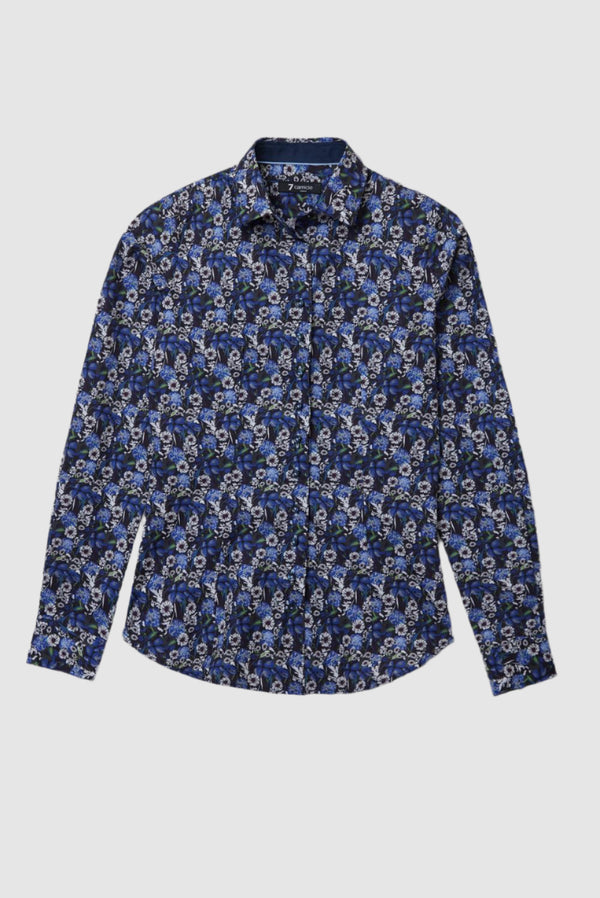 Chemise Femme Beatrice Sport Popelin Bleu Blanc