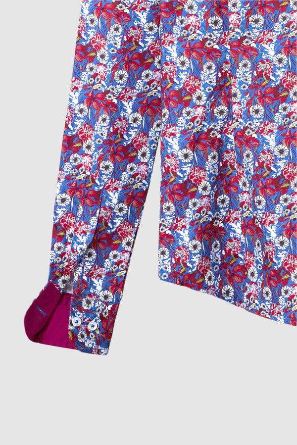 Chemise Femme Beatrice Sport Popelin Bleu marine Blanc