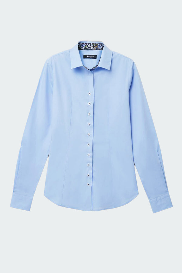 Beatrice Sport Poplin Stretch Women Shirt Light Blue