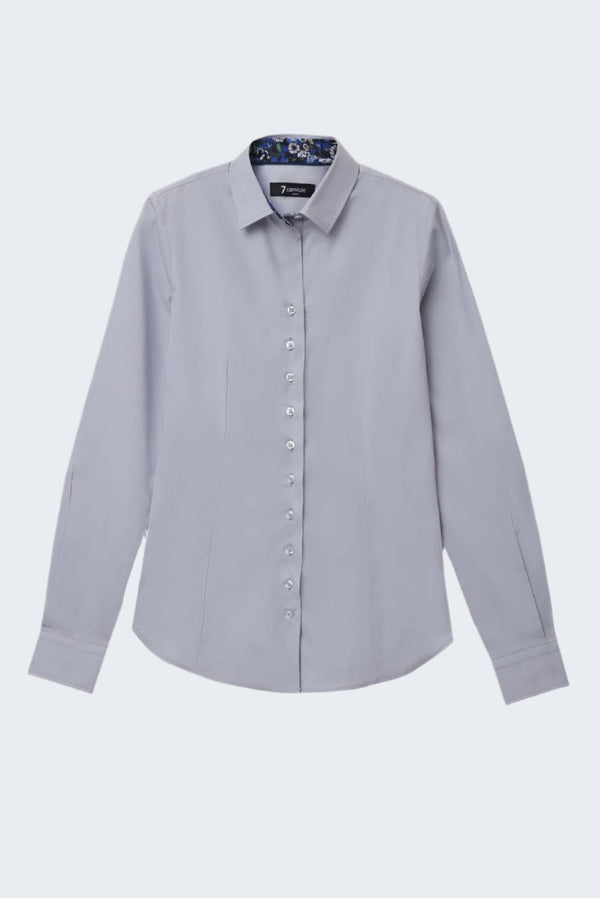 Beatrice Sport Damen Hemd Poplin Stretch Grau