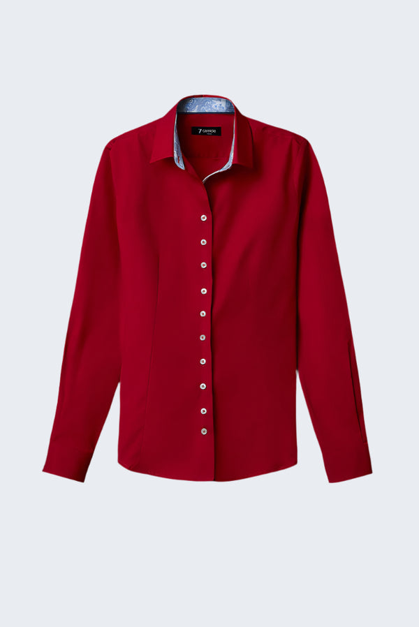 Chemise Femme Beatrice Sport Popelin Stretch Rouge