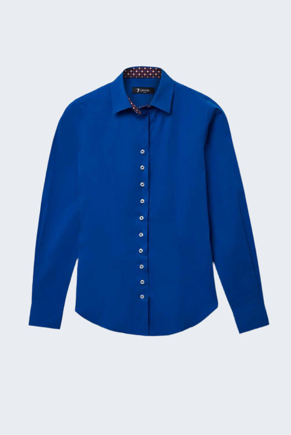 Camisa Mujer Beatrice Sport Popelin Stretch Azul marino