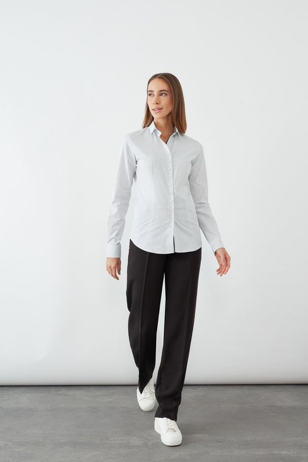 Chemise Femme Beatrice Sport Jacquard Blanc Noir