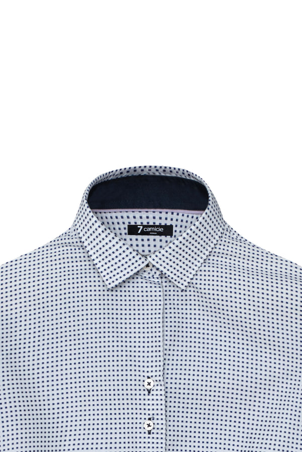 Chemise Femme Beatrice Sport Jacquard Blanc Bleu