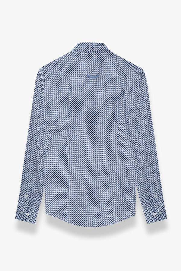 Beatrice Sport Poplin Women Shirt White Navy Blue