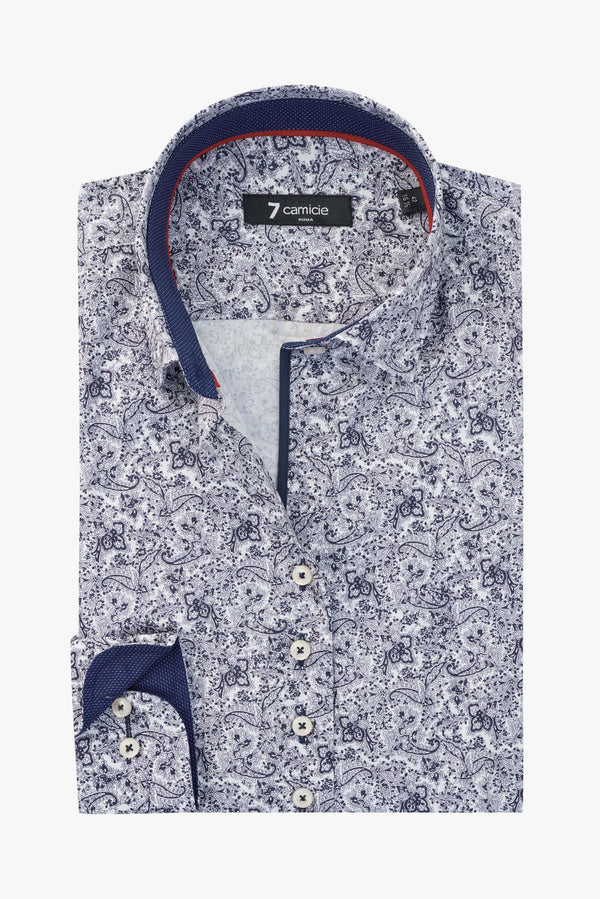 Beatrice Sport Damen Hemd Popelin Weiss Blau