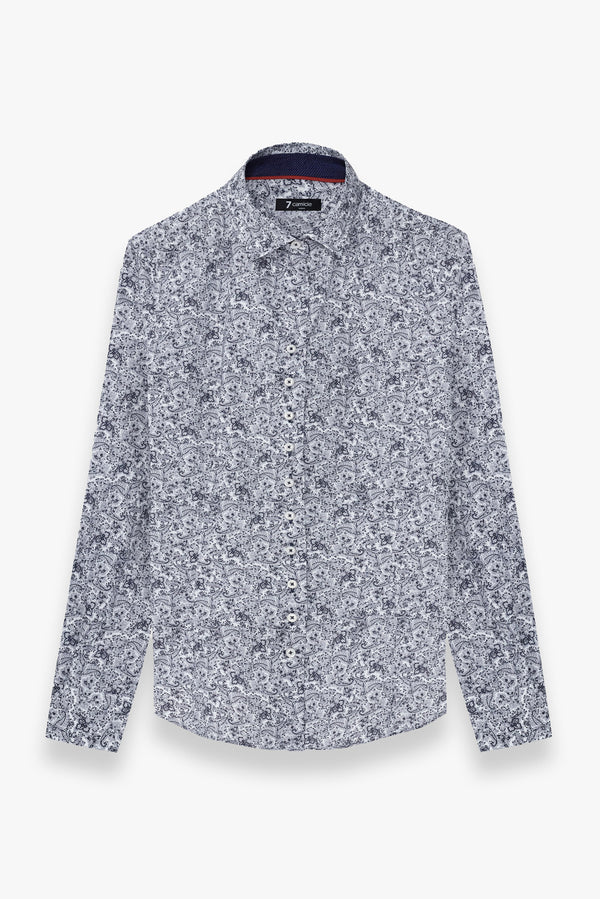 Beatrice Sport Damen Hemd Popelin Weiss Blau