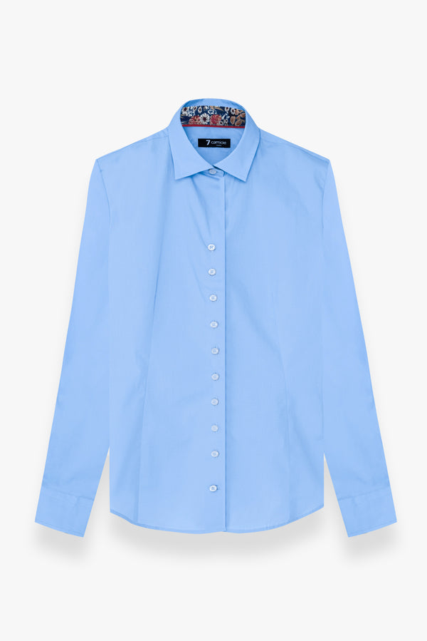 Beatrice Sport Poplin Stretch Women Shirt Light Blue