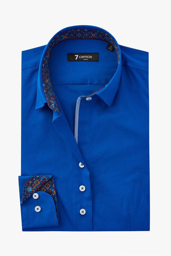 Camicia Donna Beatrice Sport Popelin Stretch Blu scuro