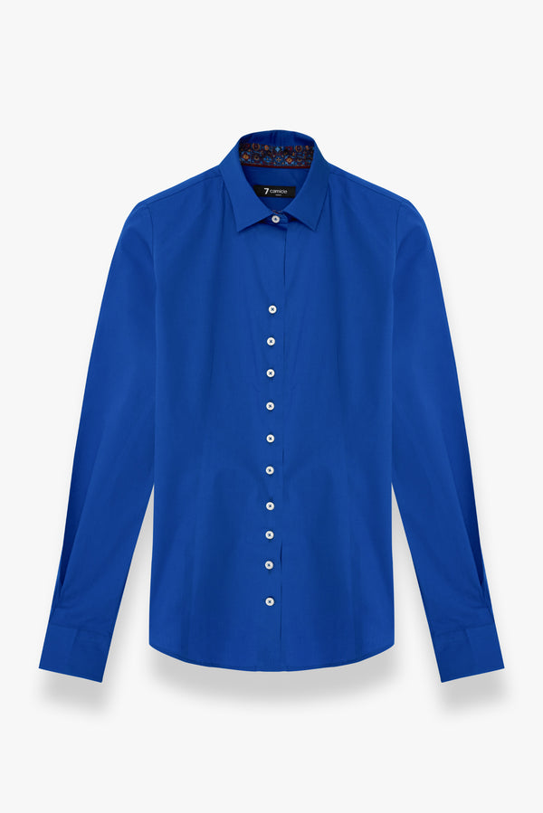 Camicia Donna Beatrice Sport Popelin Stretch Blu scuro