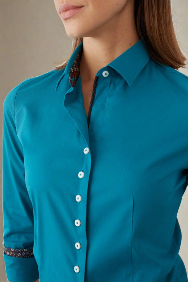 Beatrice Sport Damen Hemd Poplin Stretch Grun