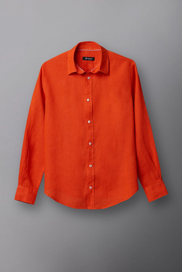 Camisa Mujer Beatrice Sport Lino Naranja