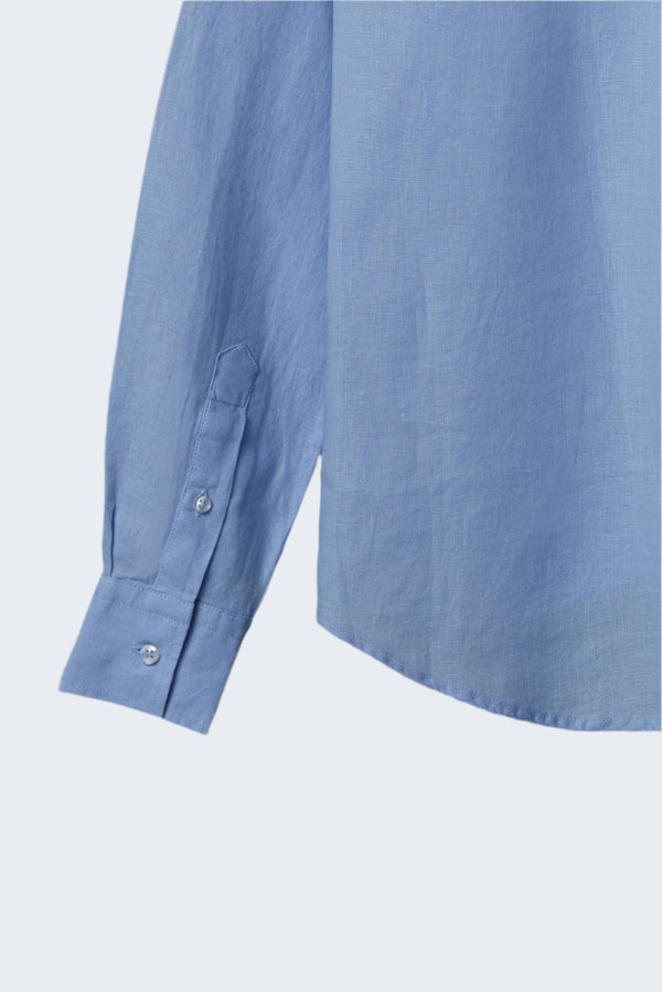 Beatrice Sport Damen Hemd Leinen Hellblau