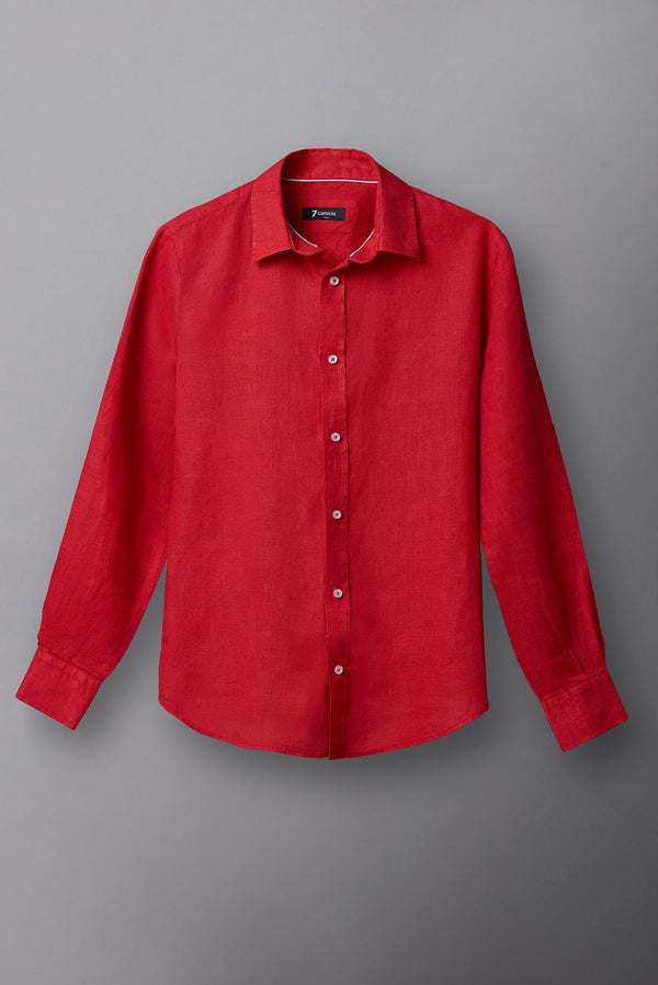 Camisa Mujer Beatrice Sport Lino Rojo