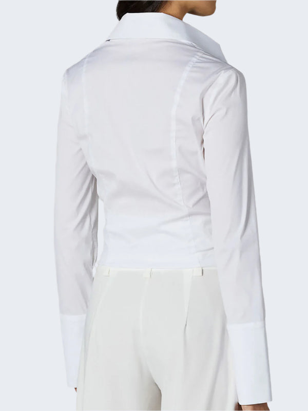 Camicia Donna Linda Popelin Stretch Bianco