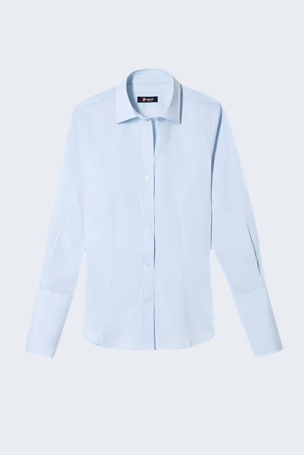 Linda Damen Hemd Poplin Stretch Hellblau