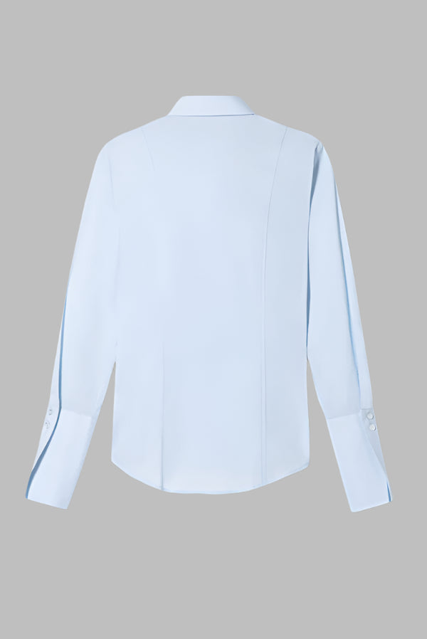 Linda Damen Hemd Poplin Stretch Hellblau