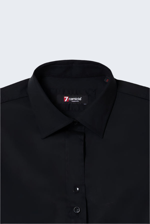 Camisa Mujer Linda Popelin Stretch Negro