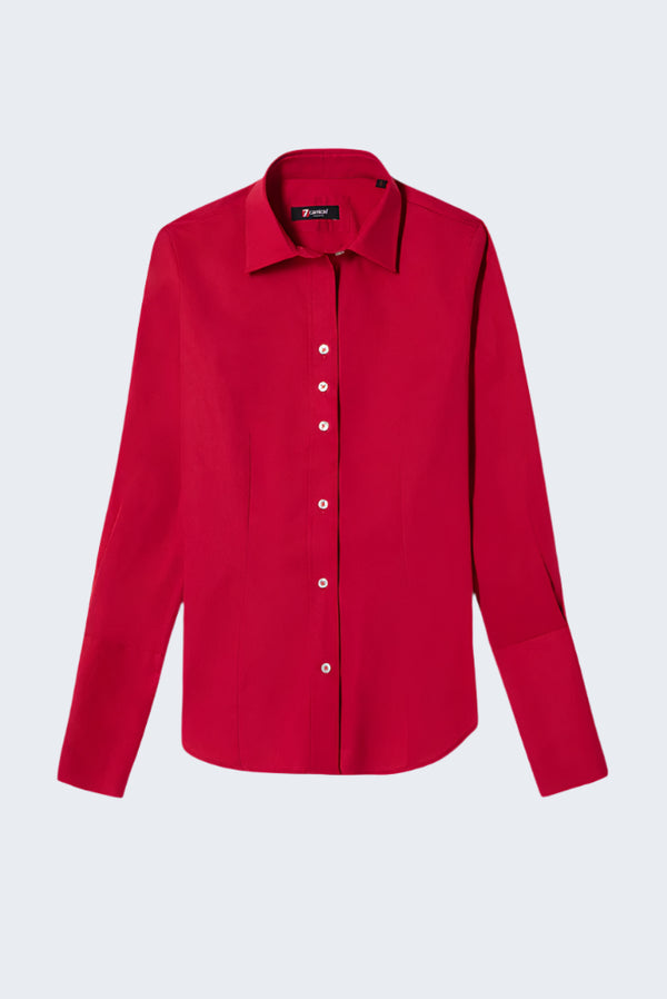 Camisa Mujer Linda Popelin Stretch Rojo