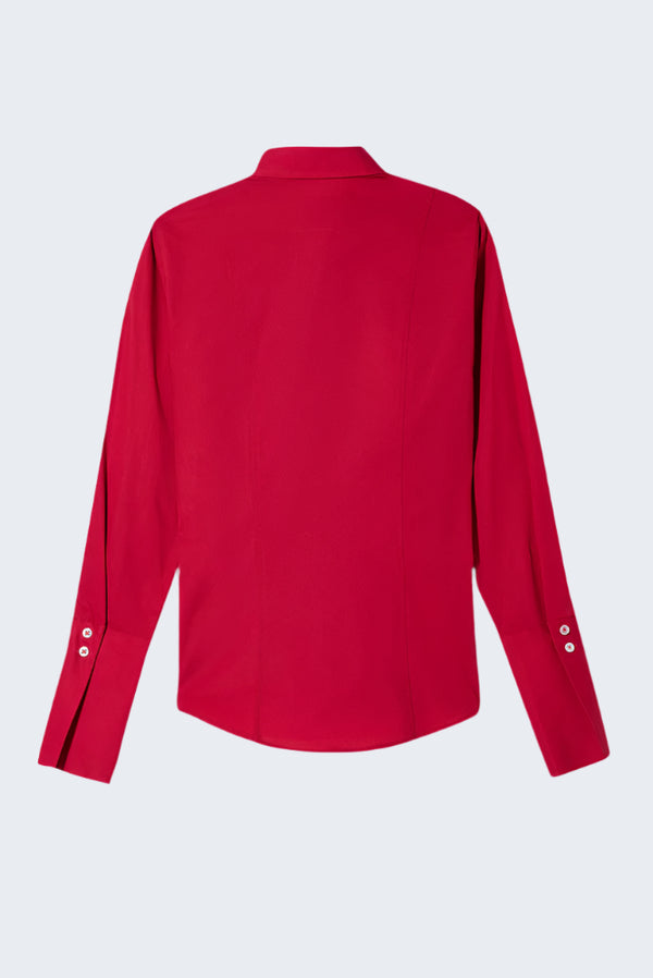 Camisa Mujer Linda Popelin Stretch Rojo