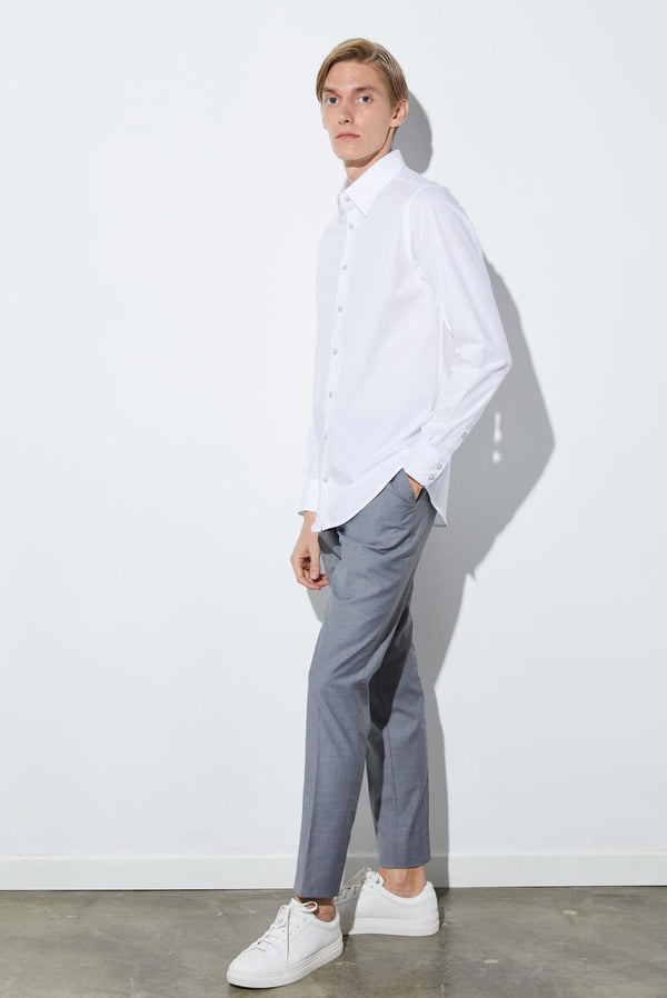 Camicia Uomo Claudio Sport Popelin Stretch Bianco