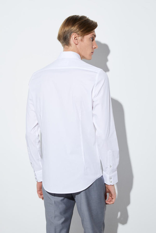 Camicia Uomo Claudio Sport Popelin Stretch Bianco