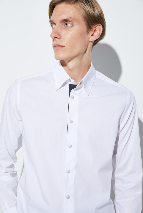 Camicia Uomo Claudio Sport Popelin Stretch Bianco