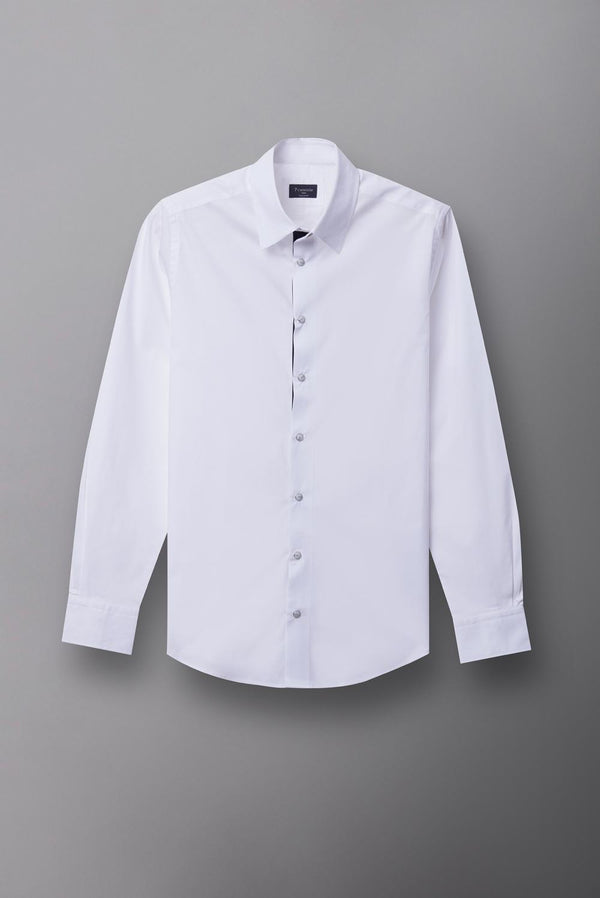 Camisa Hombre Claudio Sport Popelin Stretch Blanco