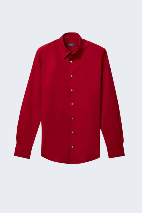 Camicia Uomo Claudio Sport Popelin Stretch Rosso