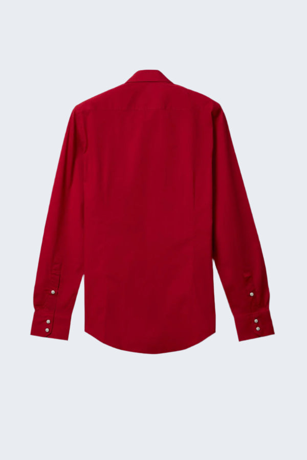 Camicia Uomo Claudio Sport Popelin Stretch Rosso