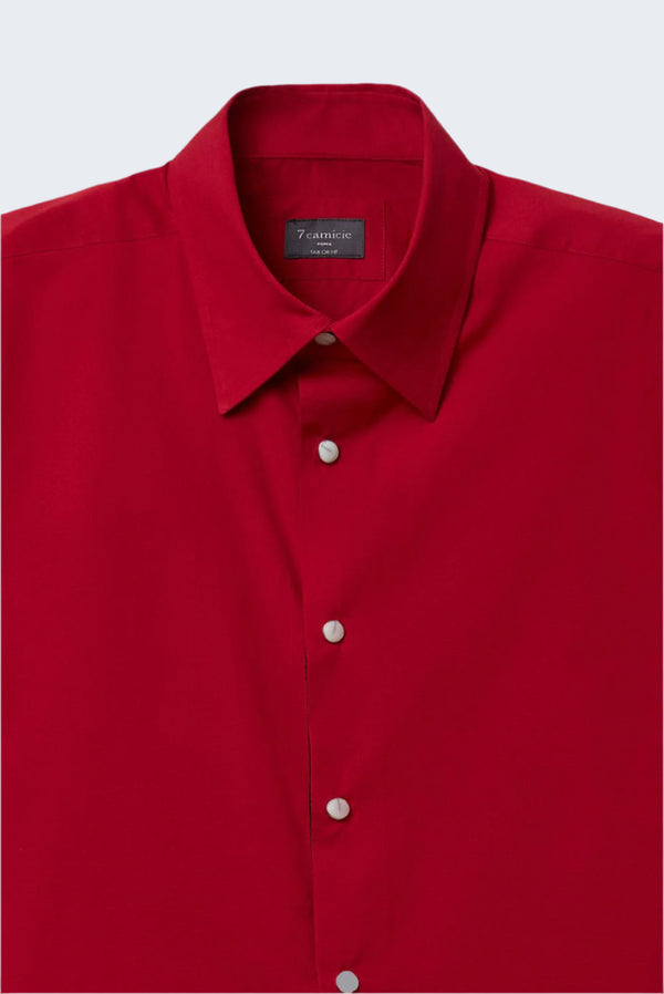 Camicia Uomo Claudio Sport Popelin Stretch Rosso