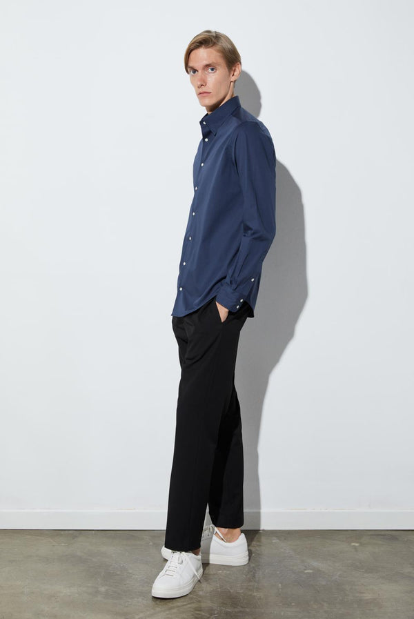 Camicia Uomo Claudio Sport Popelin Stretch Blu