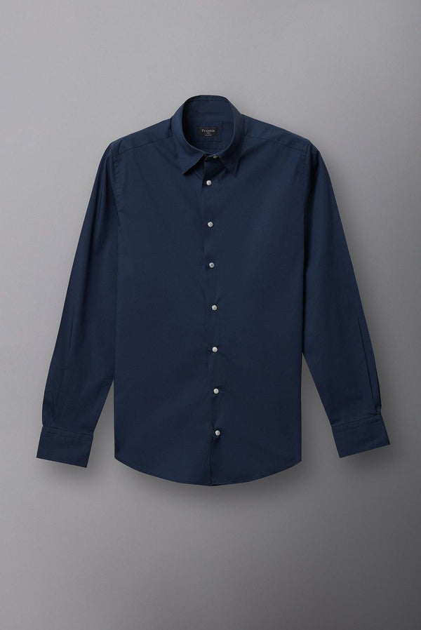 Camicia Uomo Claudio Sport Popelin Stretch Blu