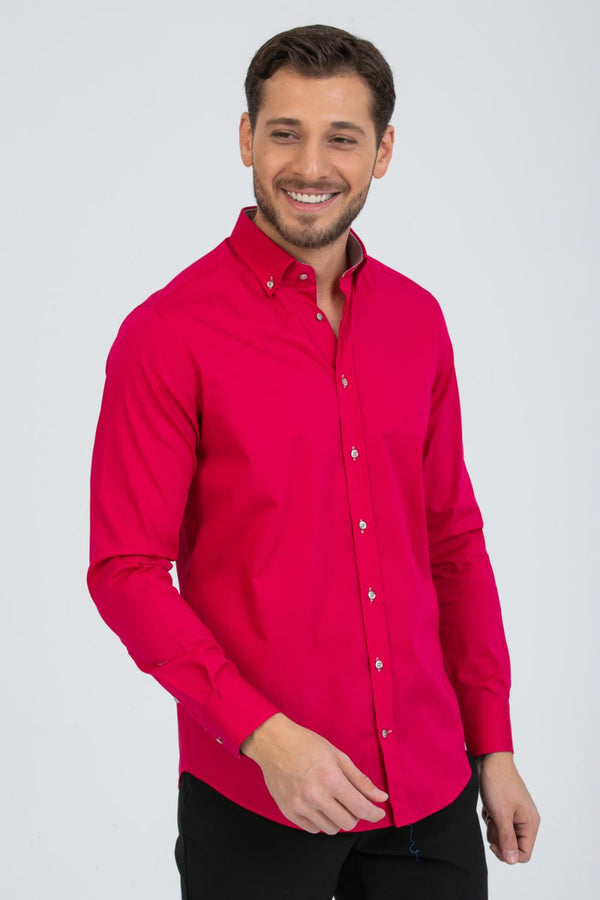 Leonardo Sport Poplin Stretch Man Shirt Pink