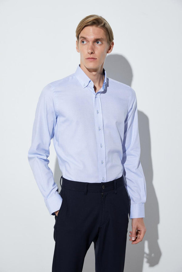 Camicia Uomo Leonardo Sport Armaturato Celeste