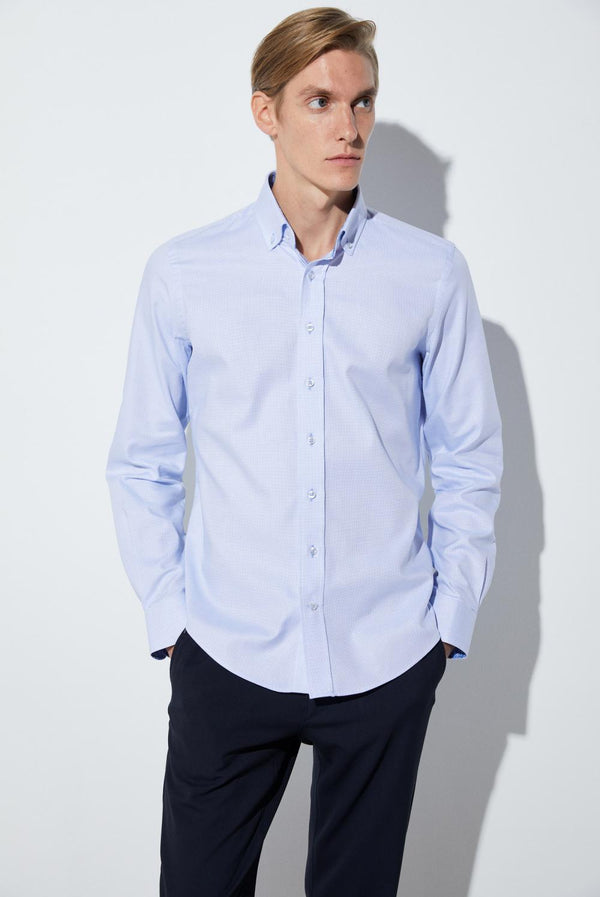 Camicia Uomo Leonardo Sport Armaturato Celeste