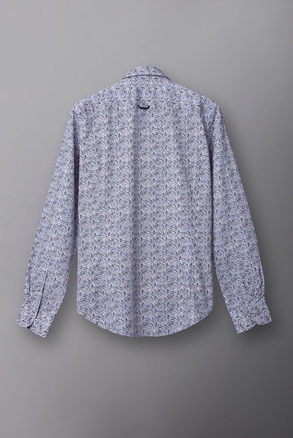 Camisa Hombre Leonardo Sport Popelin Blanco Azul